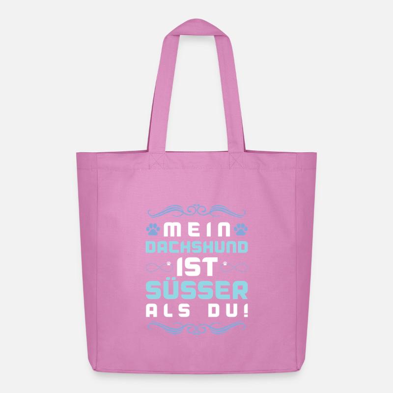 dackel dachshund hund spruch - Midweight recycelter Stoffbeutel von Stanley/Stella - Pink