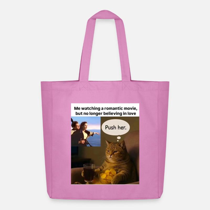Katze Meme Push Romantik - Midweight recycelter Stoffbeutel von Stanley/Stella - Pink