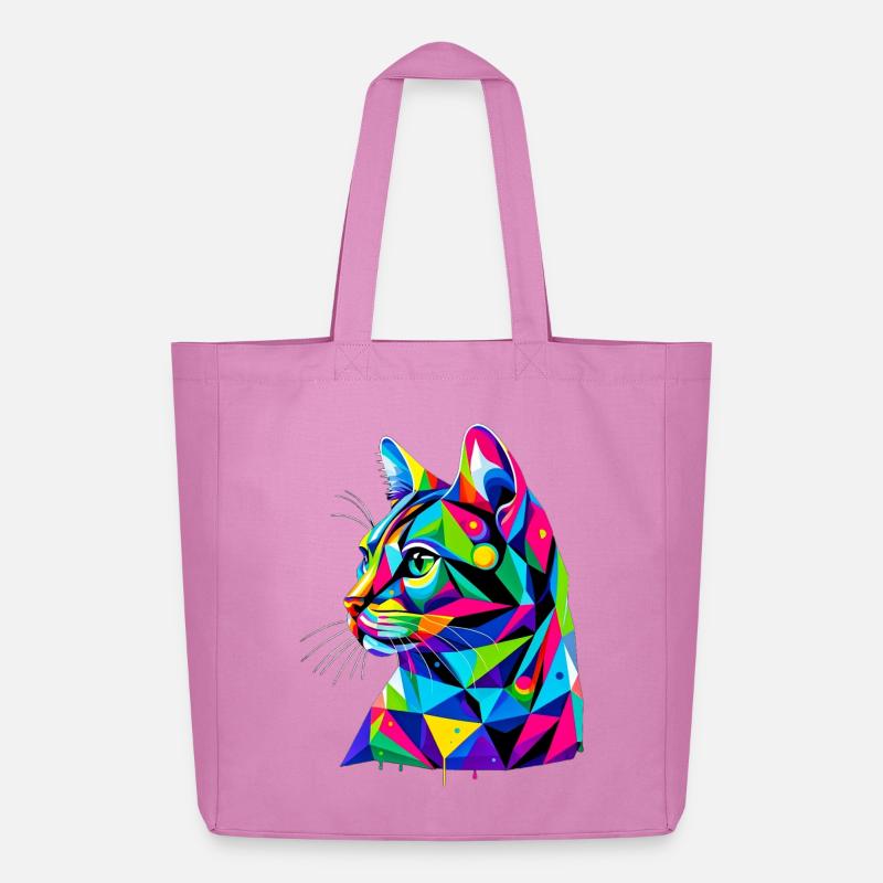 Katze - Midweight recycelter Stoffbeutel von Stanley/Stella - Pink