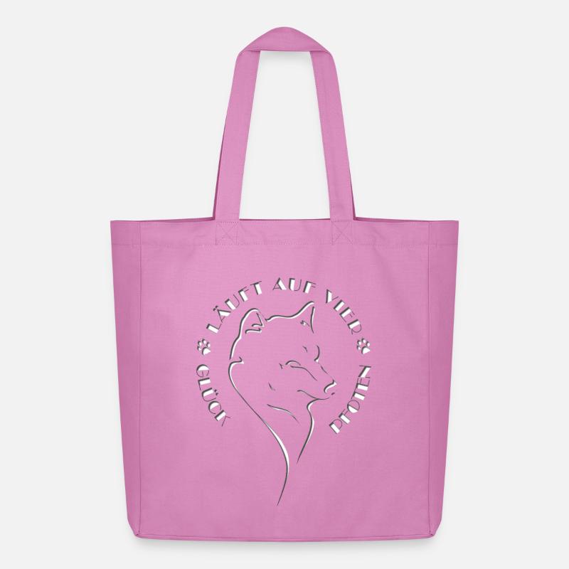 Elegant Hunde-Silhouette mit Botschaft - Midweight recycelter Stoffbeutel von Stanley/Stella - Pink