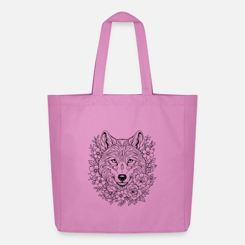 Kunst der Sacred Wolf Geometrie - Midweight recycelter Stoffbeutel von Stanley/Stella - Pink