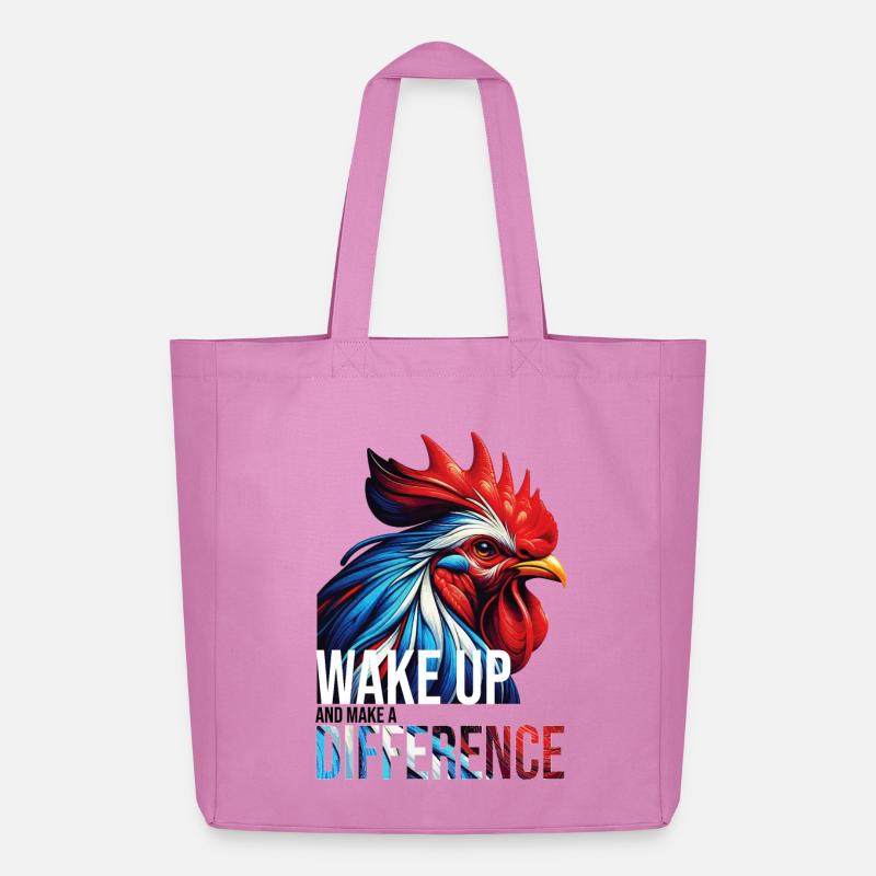 RÉVEILLEZ-VOUS ET FAITES UNE DIFFÉRENCE - Tote bag Stanley/Stella Midweight recyclé - rose