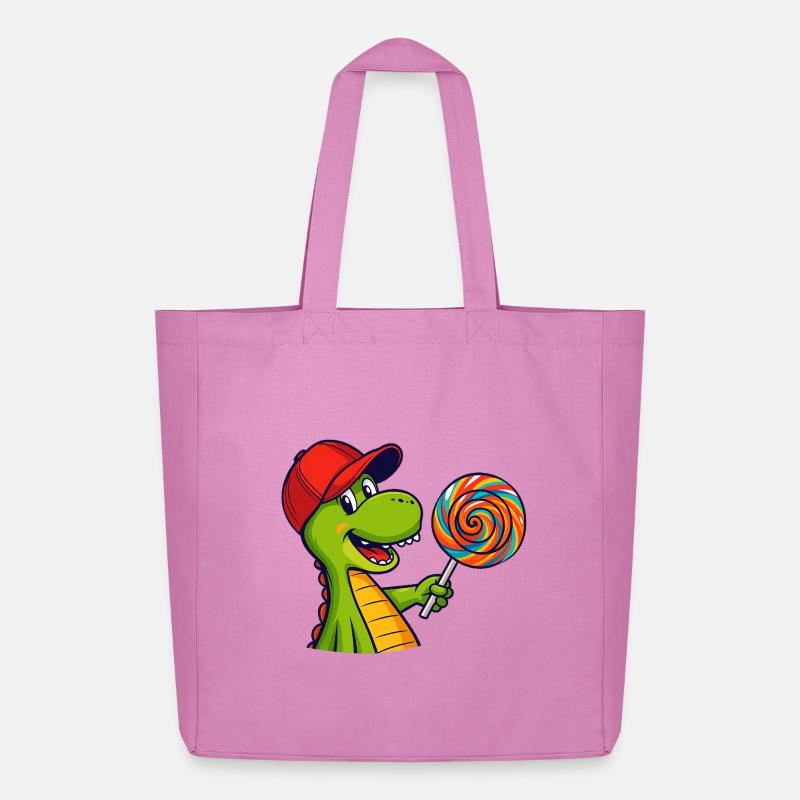 Bunter_Dinosaur_mit_Lutscher - Midweight recycelter Stoffbeutel von Stanley/Stella - Pink