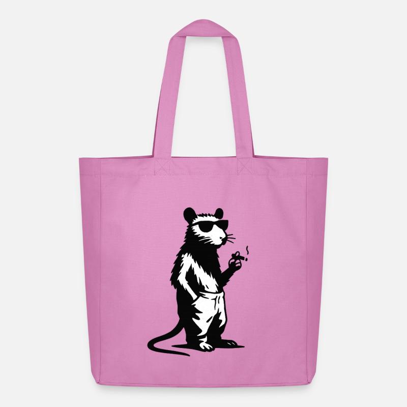 Panda Hipster mit Sonnenbrille - Midweight recycelter Stoffbeutel von Stanley/Stella - Pink
