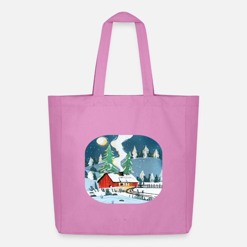 Winterlandschaft - Midweight recycelter Stoffbeutel von Stanley/Stella - Pink