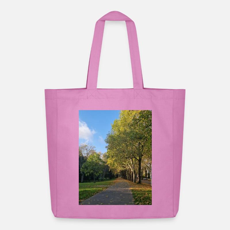 Herbstpfad durch Lauballee - Midweight recycelter Stoffbeutel von Stanley/Stella - Pink