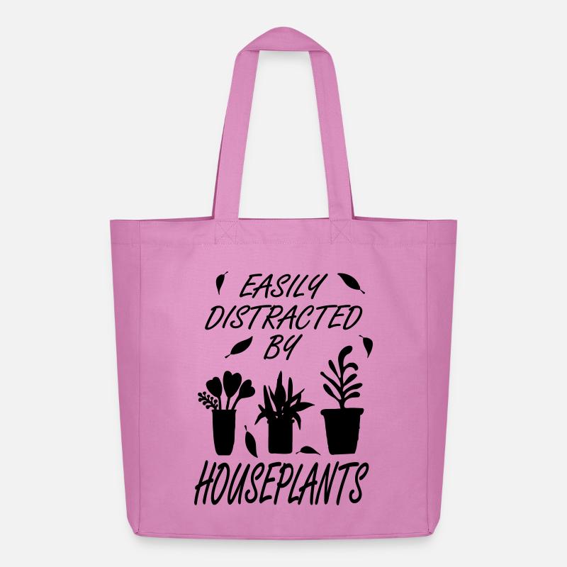 Easily distracted by houseplants - Midweight Recycled Tote Bag by Stanley/Stella - pink