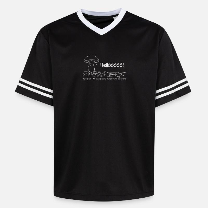 Mycelium - An excellently functioning network - Unisex Football Style Mesh T-Shirt - Schwarz/Weiß