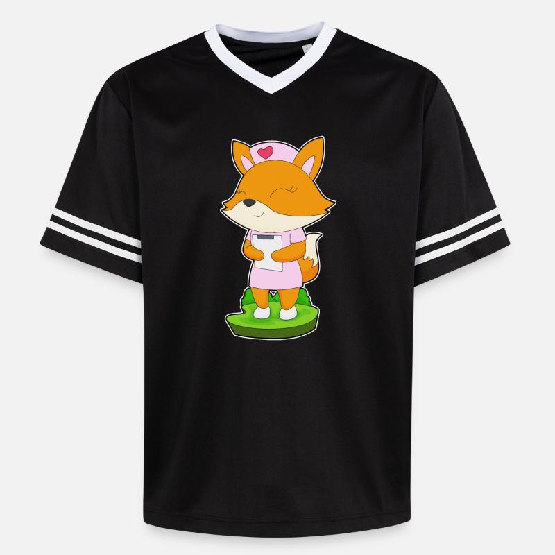 Bloc-notes de l’infirmière Fox - T-shirt de foot unisexe en mesh - noir/blanc