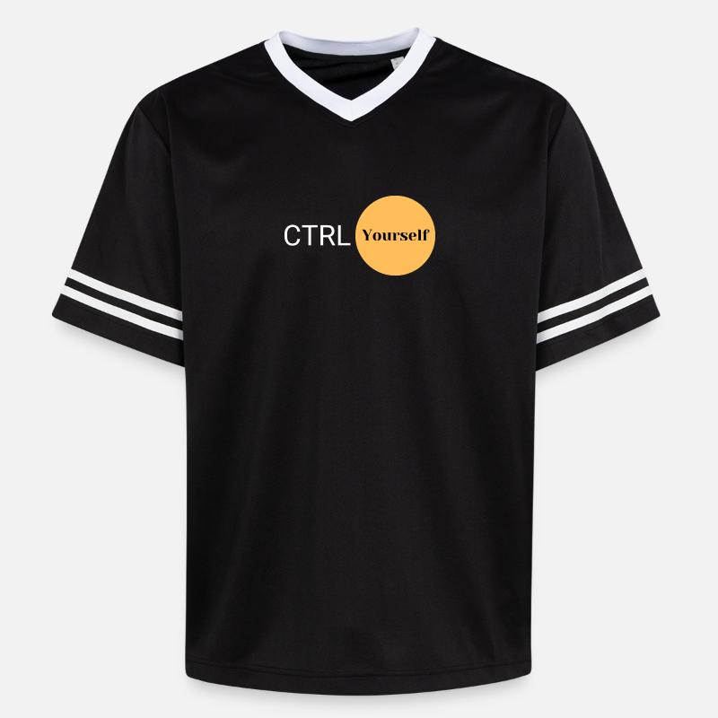 CTRL Vous-même - T-shirt de foot unisexe en mesh - noir/blanc