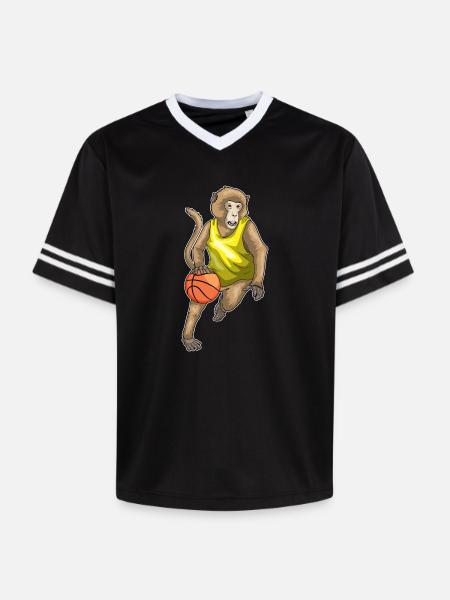 Singe Basketteur Basketteur - T-shirt de foot unisexe en mesh - noir/blanc