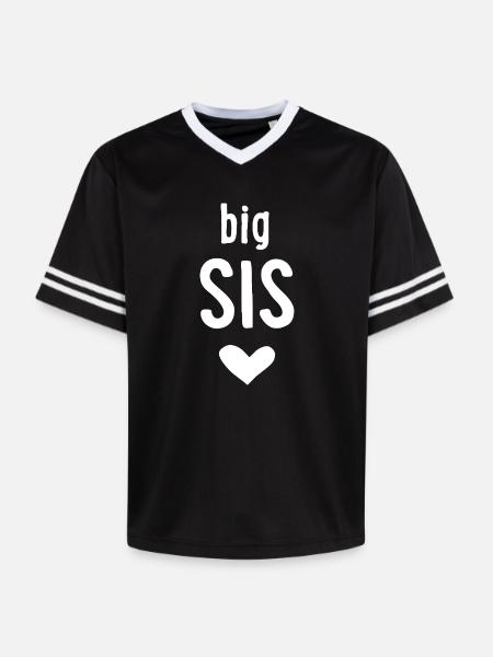 Big Sis - Unisex Football Style Mesh T-Shirt - Schwarz/Weiß