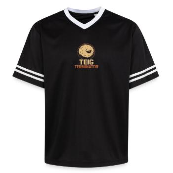 Dough Terminator Bread Design for Clay Heroes - Unisex Football Style Mesh T-Shirt - black/white - Front - AI Model Female 172 light (172cm) & AI Model Male 185 light (185cm)