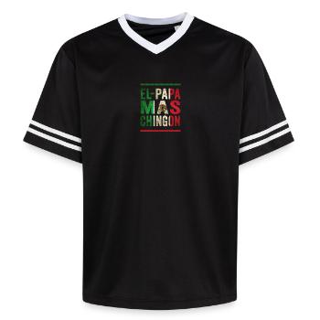 Mexican Vintage Father Saying Design - Unisex Football Style Mesh T-Shirt - black/white - Front - AI Model Female 172 light (172cm) & AI Model Male 185 light (185cm)