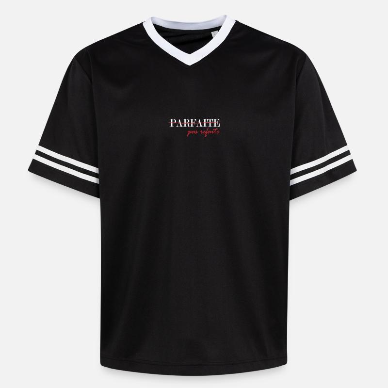 parfaite, pas refaite (blanc) - Unisex Football Style Mesh T-Shirt - noir/blanc