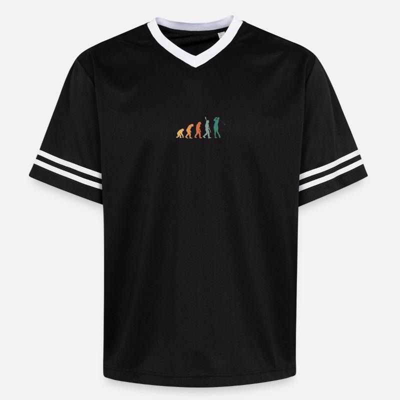 Evolution Golf Retro - Unisex Football Style Mesh T-Shirt - Schwarz/Weiß
