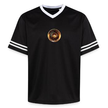 Car Rim - Unisex Football Style Mesh T-Shirt - black/white - Front - AI Model Female 172 light (172cm) & AI Model Male 185 light (185cm)