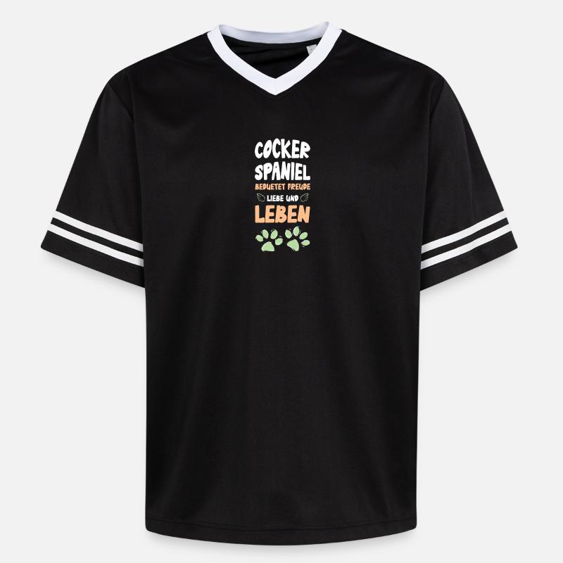 Cocker Spaniel Joie de vivre - T-shirt de foot unisexe en mesh - noir/blanc