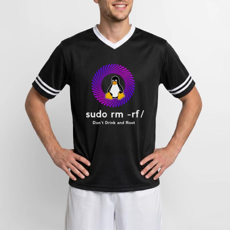 Computer Sys admin Pinguin Nerd pc sudo rm -rf cod Unisex Football Style Mesh T-Shirt