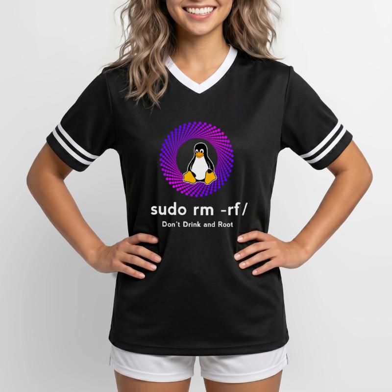 Computer Sys admin Penguin Nerd pc sudo rm -rf cod Unisex Football Style Mesh T-Shirt