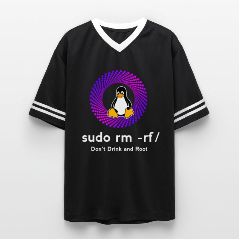 Computer Sys admin Pinguin Nerd pc sudo rm -rf cod Unisex Football Style Mesh T-Shirt