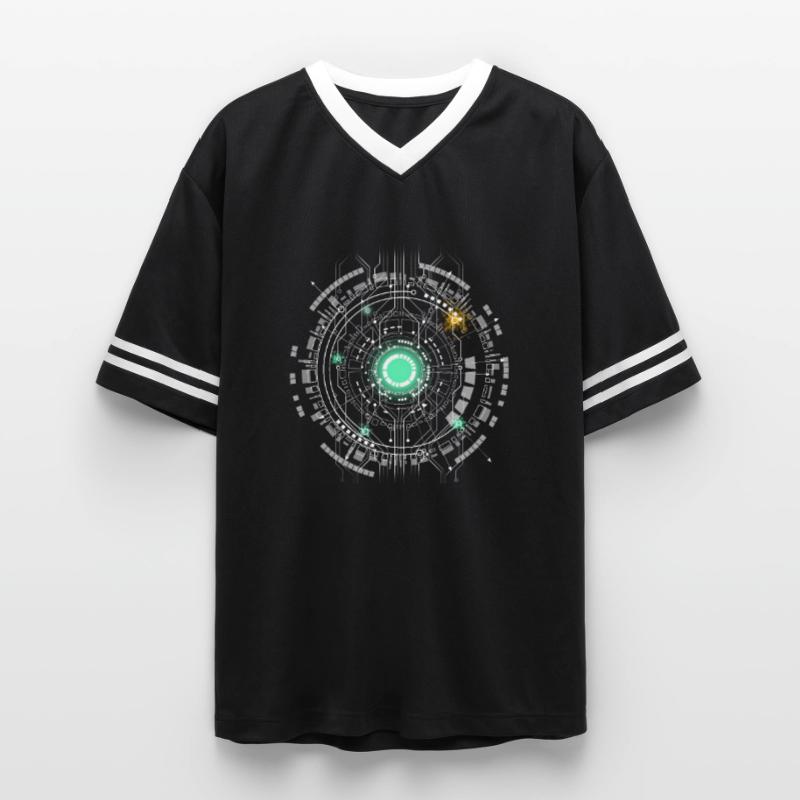 nerd CPU core computer code pc board spaceship Unisex Football Style Mesh T-Shirt