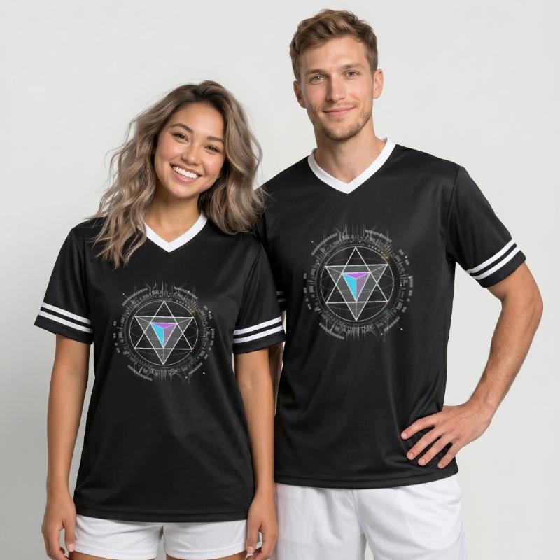 nerd cpu pyramide illuminati jeu wow hacker code T-shirt de foot unisexe en mesh