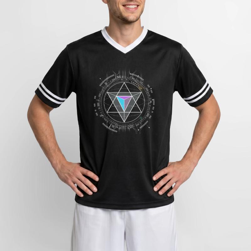 nerd CPU pyramide illuminati game wow hacker code Unisex Football Style Mesh T-Shirt