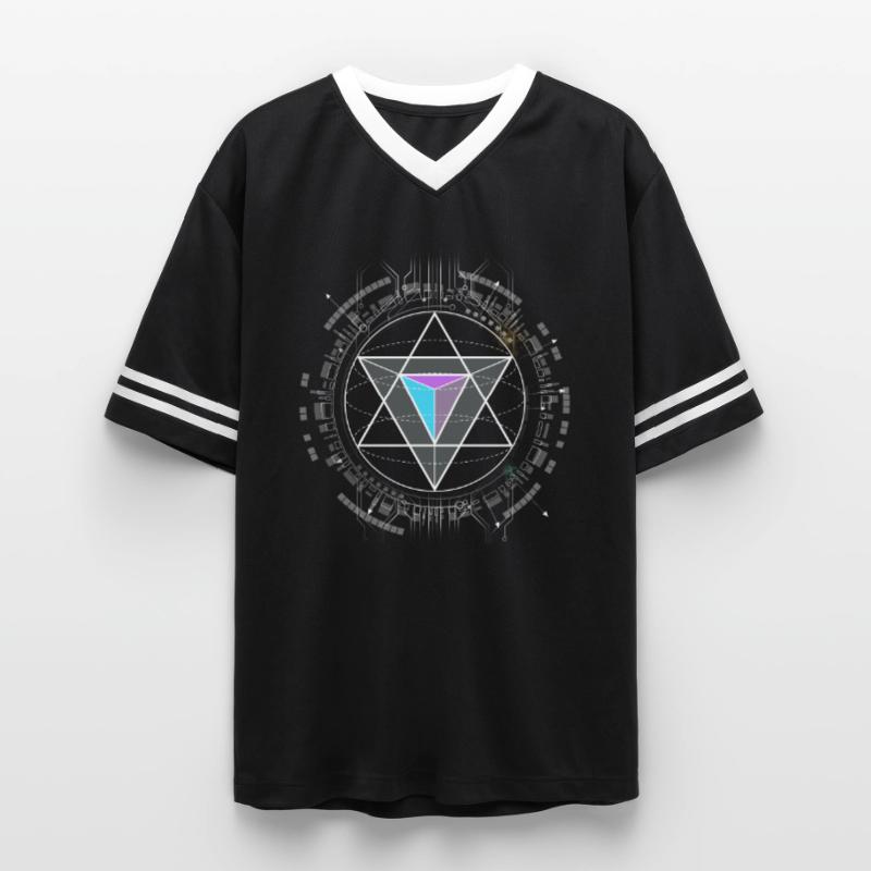 nerd cpu pyramide illuminati jeu wow hacker code T-shirt de foot unisexe en mesh