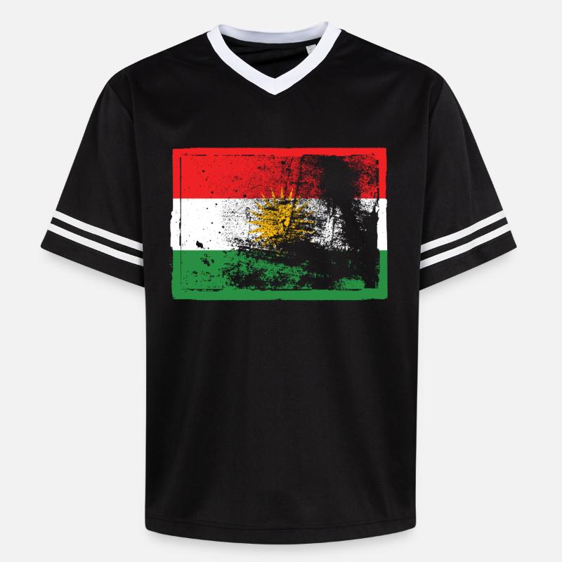 Kurdes Kurdistan - T-shirt de foot unisexe en mesh - noir/blanc