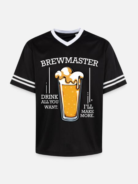 Biermeister Spruch Glas - Unisex Football Style Mesh T-Shirt - Schwarz/Weiß