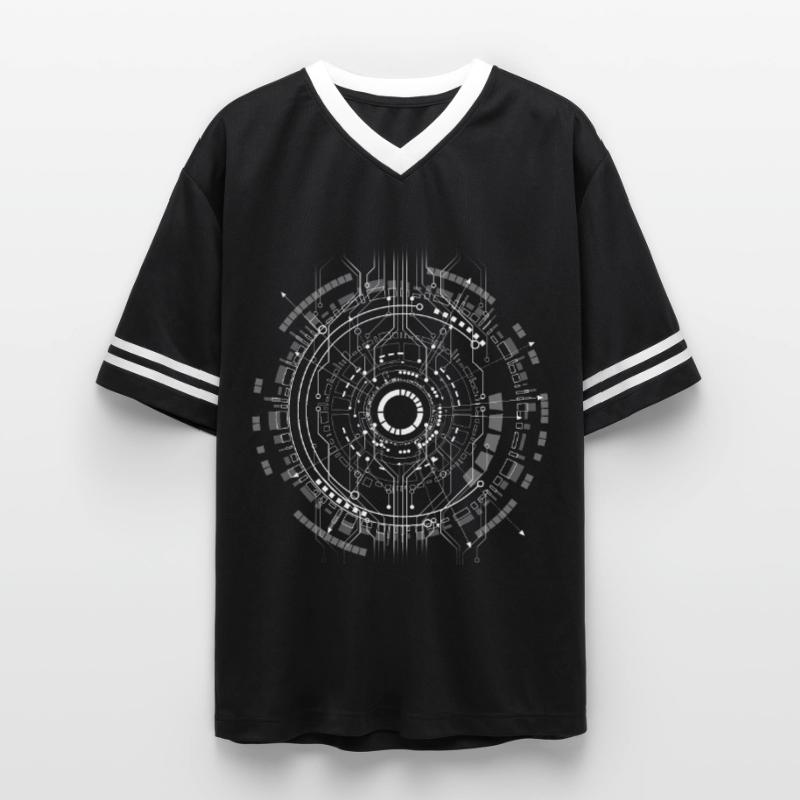 computer c-base stern space cpu nerd pc coder star Unisex Football Style Mesh T-Shirt