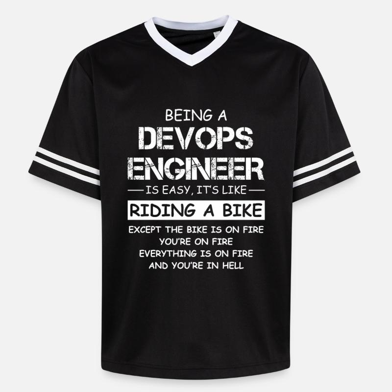 Devis d’ingénieur DevOps Fire Motorcycle - T-shirt de foot unisexe en mesh - noir/blanc