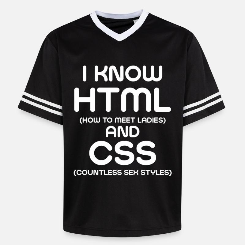 Je connais html et CSS - T-shirt de foot unisexe en mesh - noir/blanc