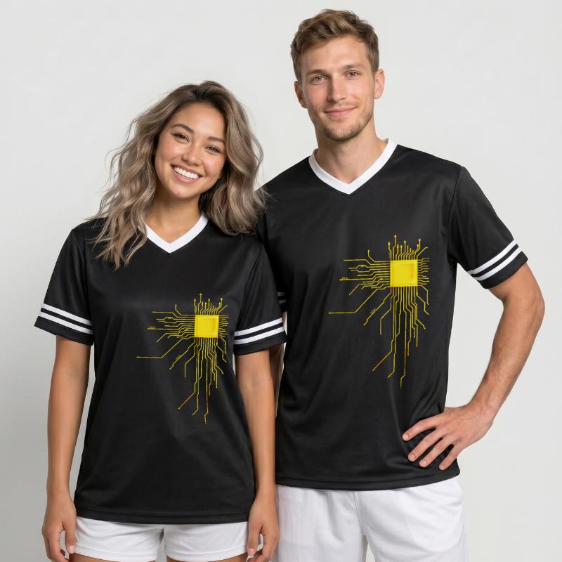 platine Core cpu Computer Nerd Programmierer admin Unisex Football Style Mesh T-Shirt