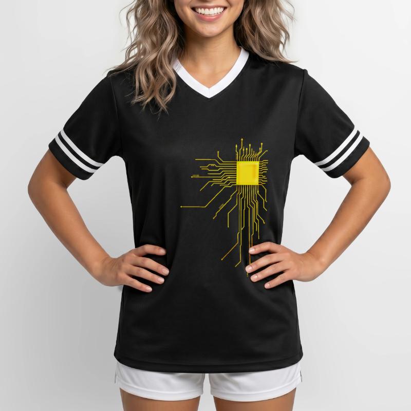platine Core cpu Computer Nerd Programmer admin Unisex Football Style Mesh T-Shirt