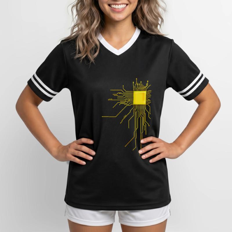 platine Core cpu Computer Nerd Programmeur admin T-shirt de foot unisexe en mesh