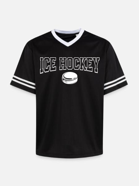 Eishockey  - Unisex Football Style Mesh T-Shirt - black/white