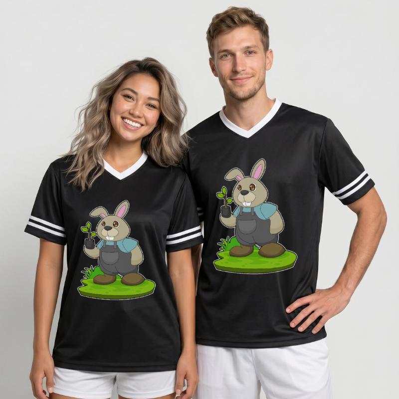 Plantule d’éleveur de lapins T-shirt de foot unisexe en mesh