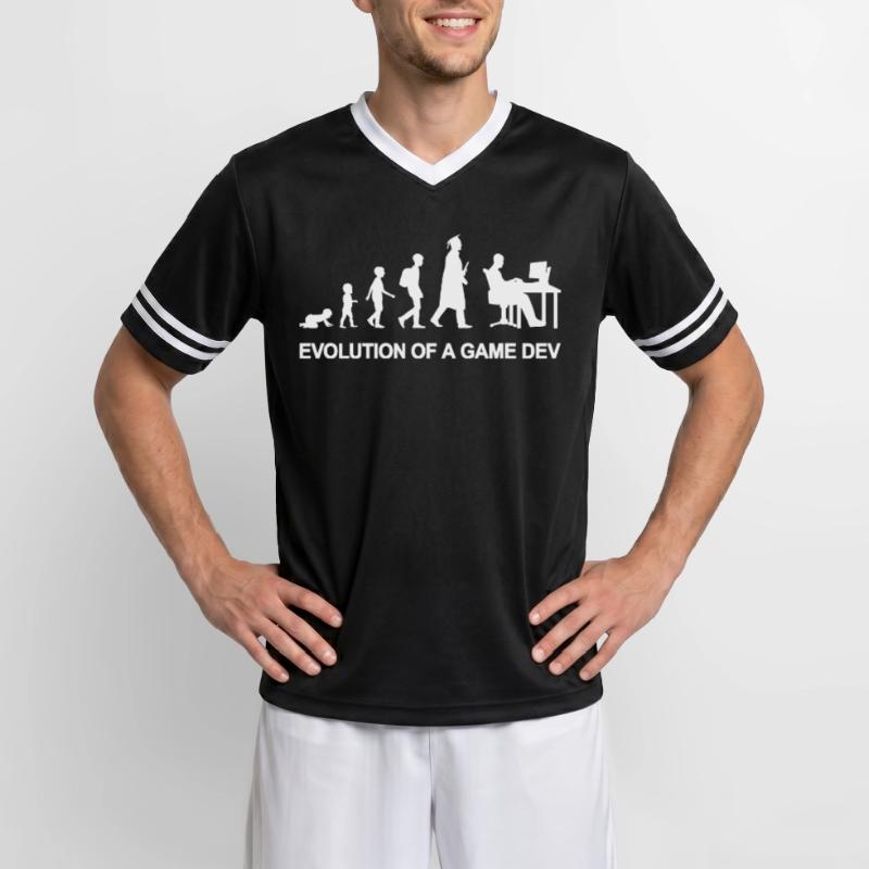 Game Developer Evolution Unisex Football Style Mesh T-Shirt