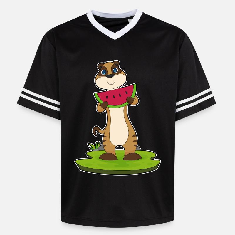Suricate fruit de pastèque - T-shirt de foot unisexe en mesh - noir/blanc