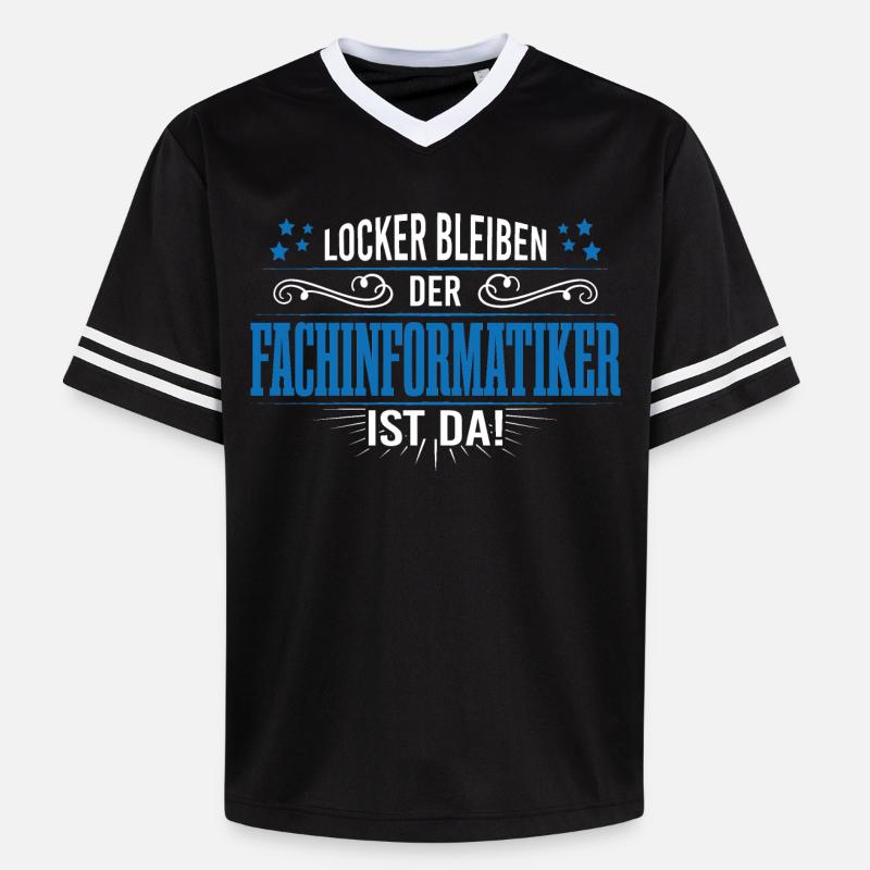 Fachinformatiker programmierer support admin - Unisex Football Style Mesh T-Shirt - Schwarz/Weiß