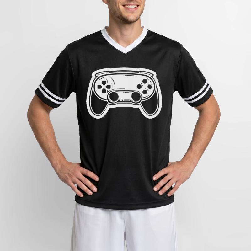 Video Game Controller Drawing Unisex Football Style Mesh T-Shirt