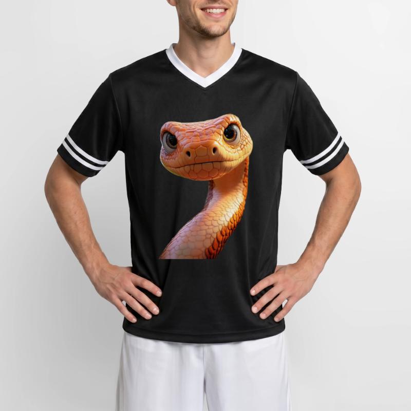 Snake Python Cobra Mamba Rattlesnake Snake Unisex Football Style Mesh T-Shirt