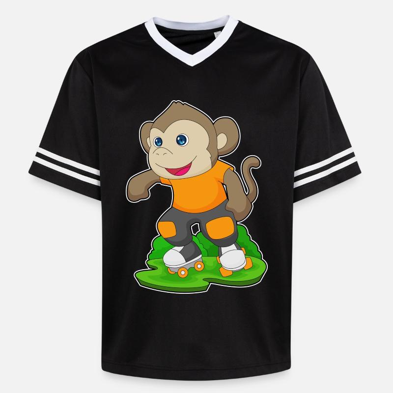 Monkey Rollers Rollers Rollers - T-shirt de foot unisexe en mesh - noir/blanc