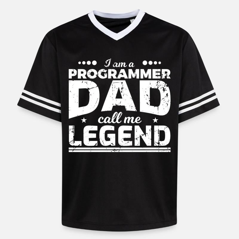 Papa codeur - T-shirt de foot unisexe en mesh - noir/blanc