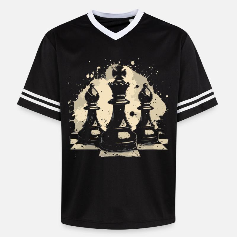 Graffiti d’échecs - T-shirt de foot unisexe en mesh - noir/blanc