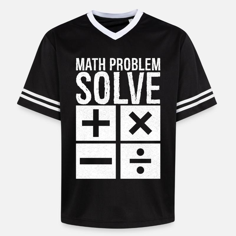 math problem solve - Unisex Football Style Mesh T-Shirt - black/white