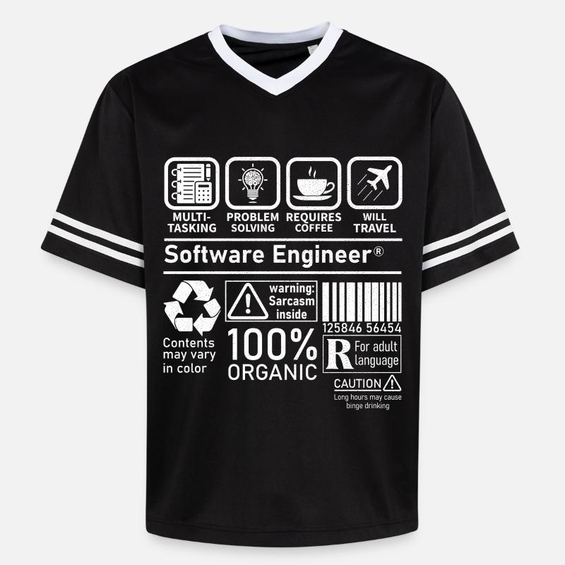 software engineer multi tasking problem solving - Unisex Football Style Mesh T-Shirt - black/white