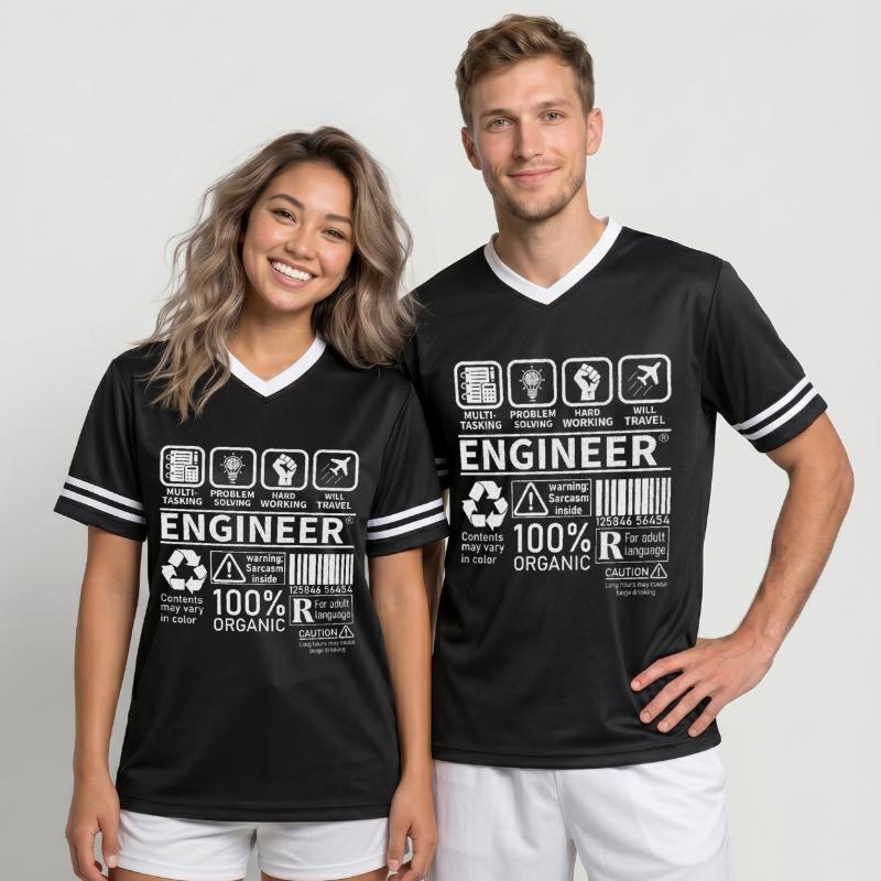 engineer multitasking problem solving hard working Unisex Football Style Mesh T-Shirt